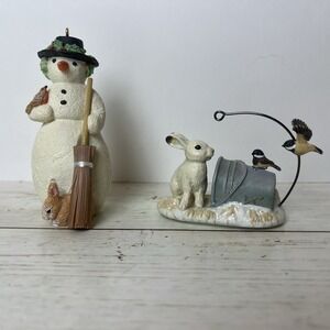Marjolein Bastin Hallmark Nature's Sketchbook Snowman ('01) & Bunny ('07)